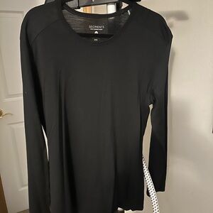 Women's Black Long Sleeve Merino Wool Top